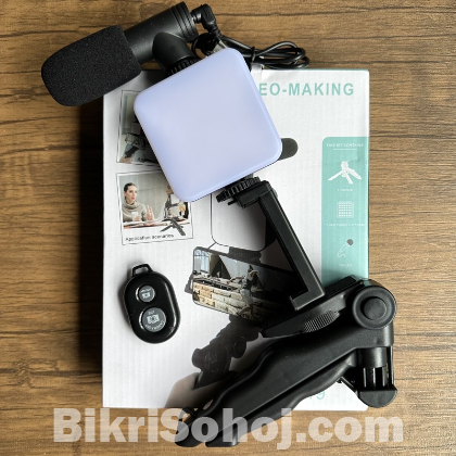 Portable Cell Phone Camera Travel Tripod Vlogging Kit